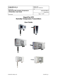 Thumbnail of document Manual - HygroFlex5 Series Humidity Transmitters